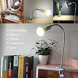 CXtech Base de Lampe de Table à LED, E27 Douille d’ampoule à Pince avec Interrupteur, Base Clip de Lampe pour Table avec 40cm Col de Cygne 360 Degrés pour Tatouage/Lecture/Maquillage (EU Plug) - 6