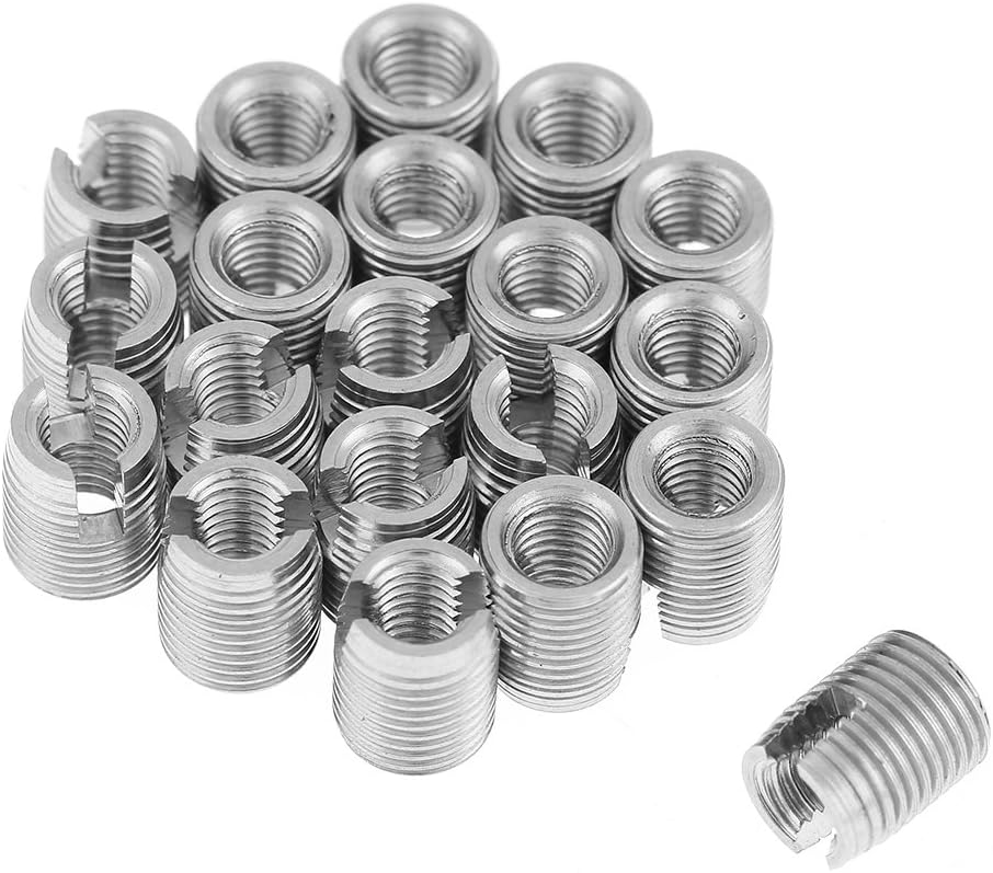 20pcs M3 x 6mm Threaded Repair Insert Stainless Steel Thread Insert Nuts for Helical Repair