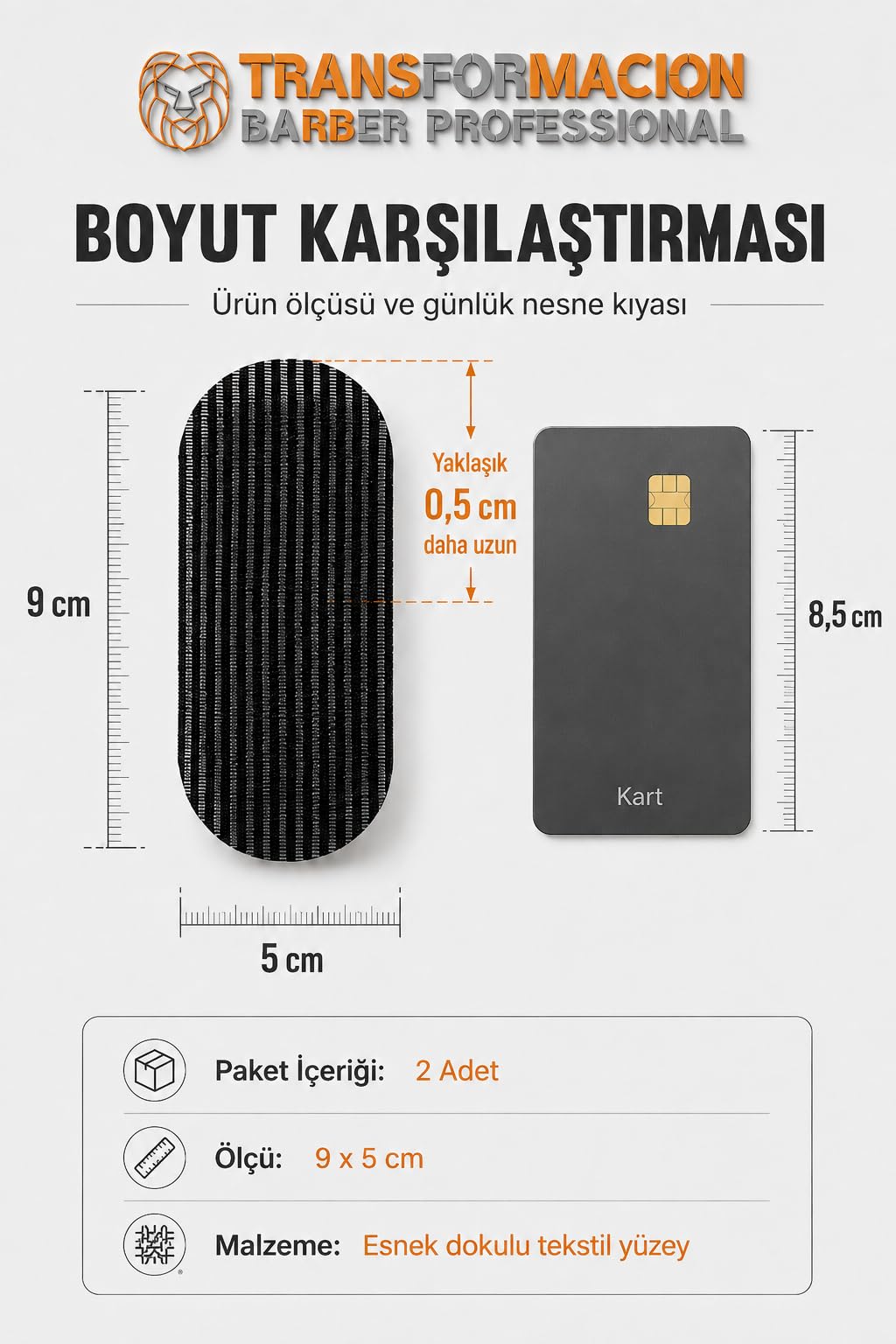 Transformacion Saç Tutucu Ayırıcı Cırt Bant Berber Saç Bantı 2 Adet Pratik Saç Aksesuarı, Standart, 7430001717293, Siyah