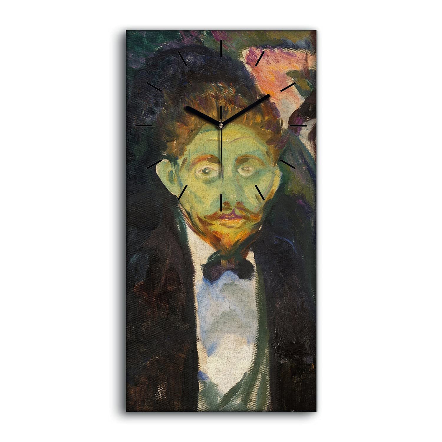 Horloge sur Toile 30x60cm Salon Chambre Tableau Horloge Moderne Silencieuse