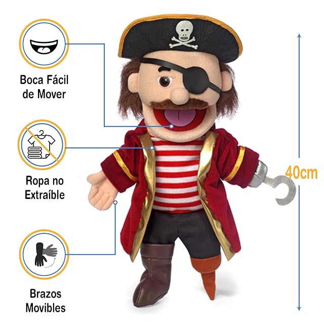Foto 3 de 5 de Silly Puppets 14" Pirate (Peach) by