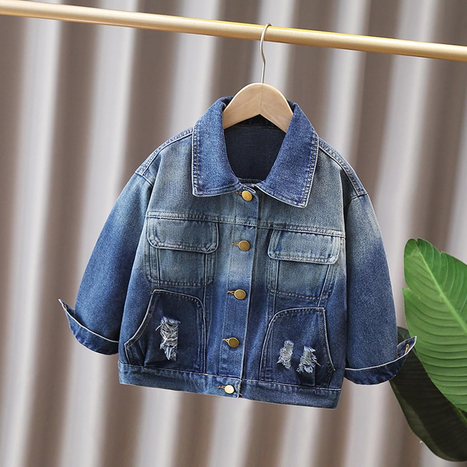 Boys Denim Shirt Jacket Long Sleeve Button Down Jeans Coat with Pockets Fall Winter Fashion Streetwear