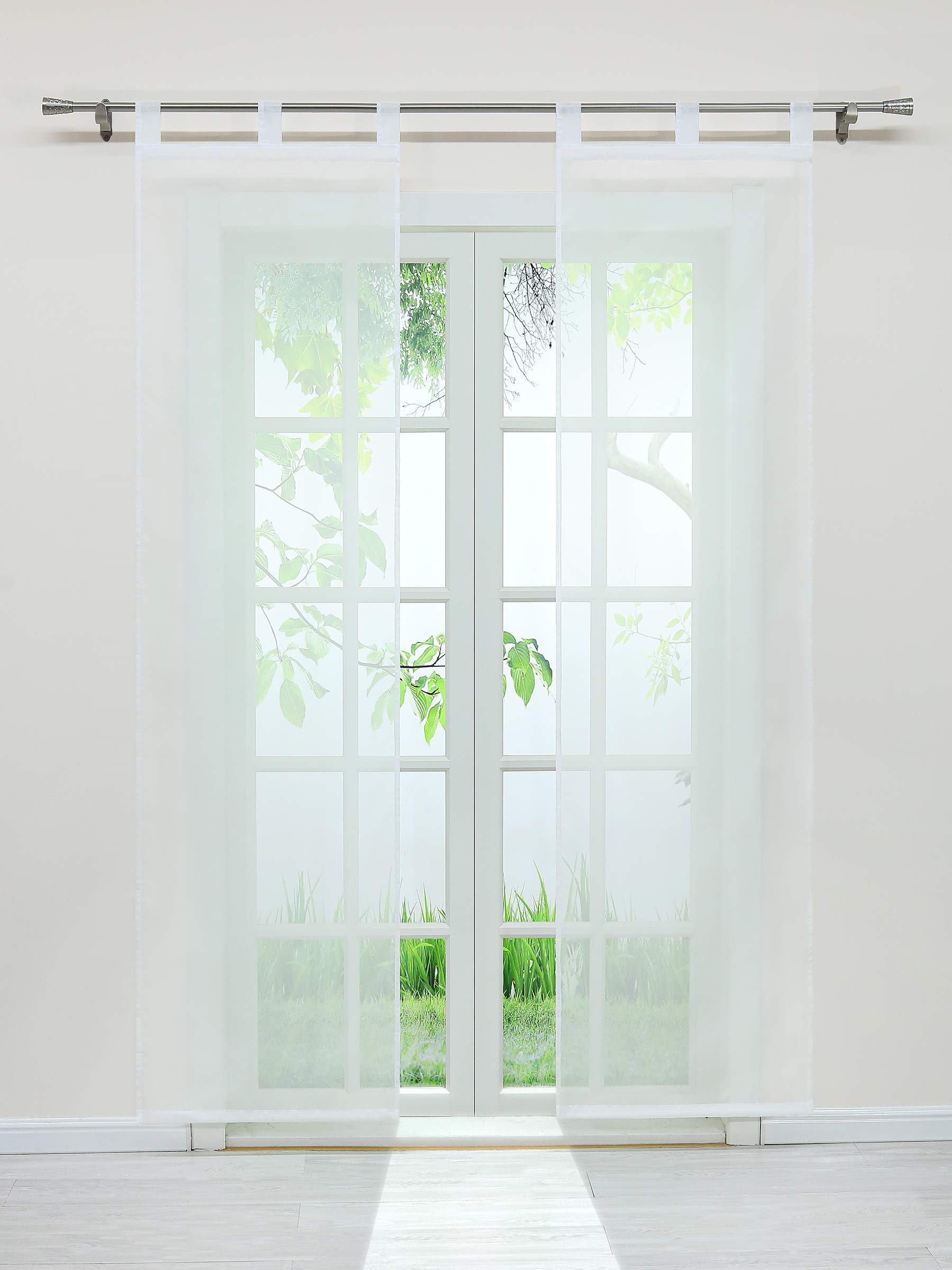 Cortinas de gasa correderas para sala de estar y comedor visillos elegantes que regulan la luz