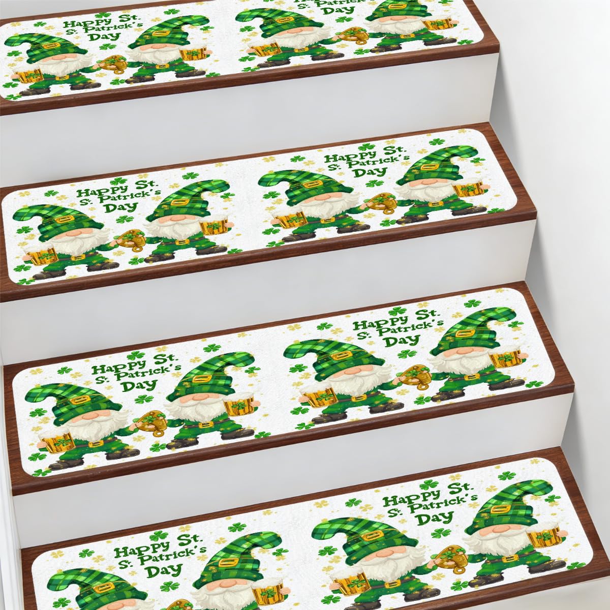 Alfombrillas antideslizantes para escalera Mexpekil de gnomos verdes