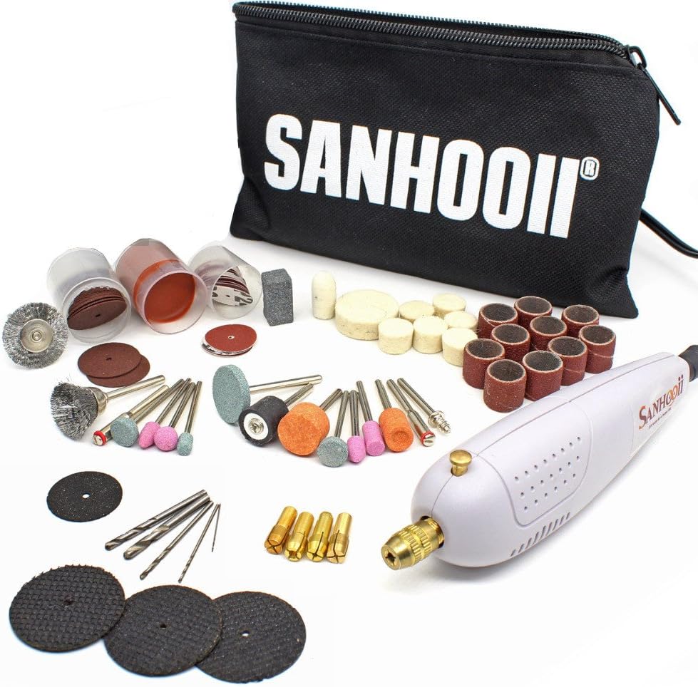 Sanhooii Rotary Tool Kit, Mini Electric Drill with 90 pcs Accessories(Not wireless products)
