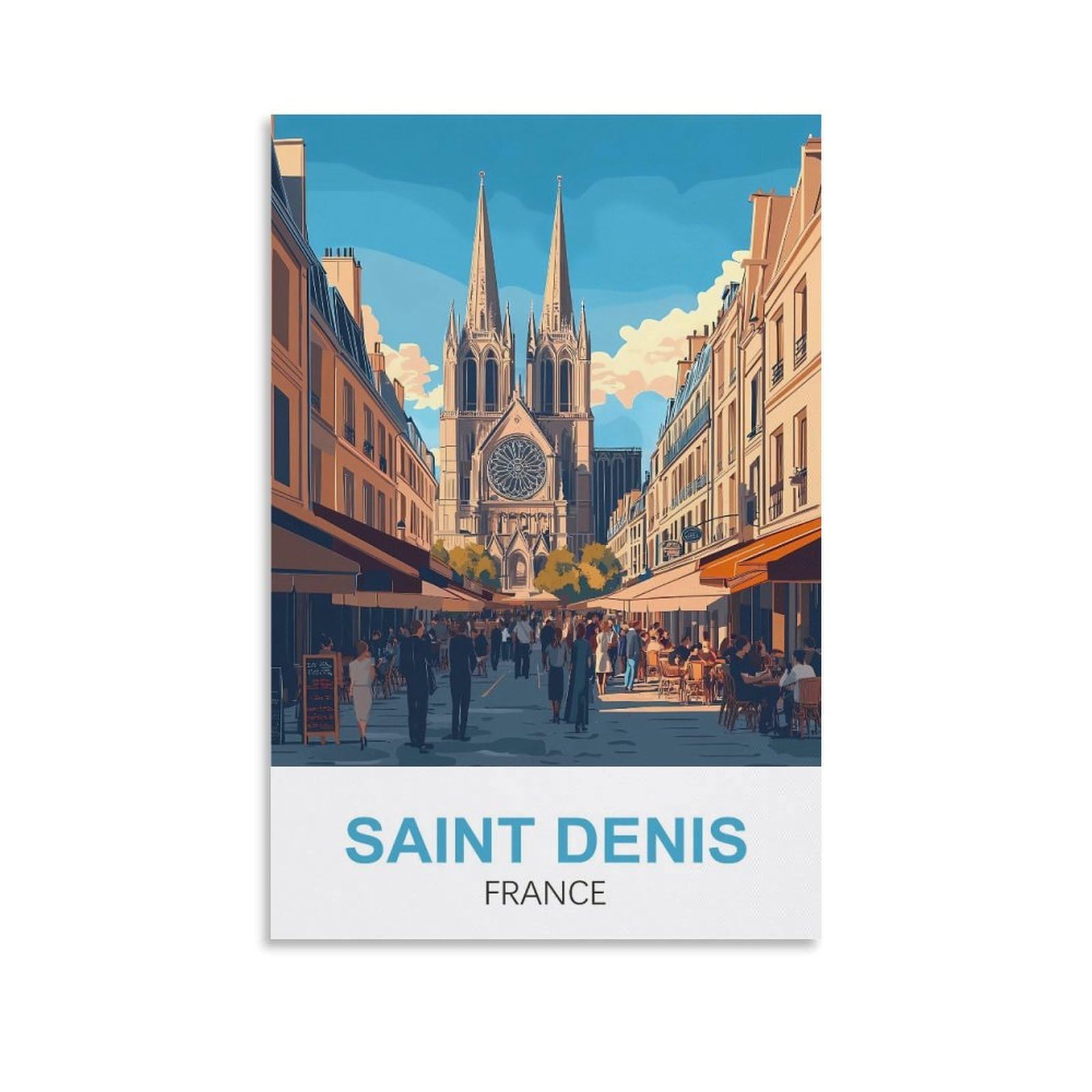 EZMLFA Diamond Art Kits Adults,Saint Denis France,5D Dimond Picture, Crystal Gem Art Crafts for Boys Girls, DIY Mosaic Creations Set for Home Decor 40x40cm