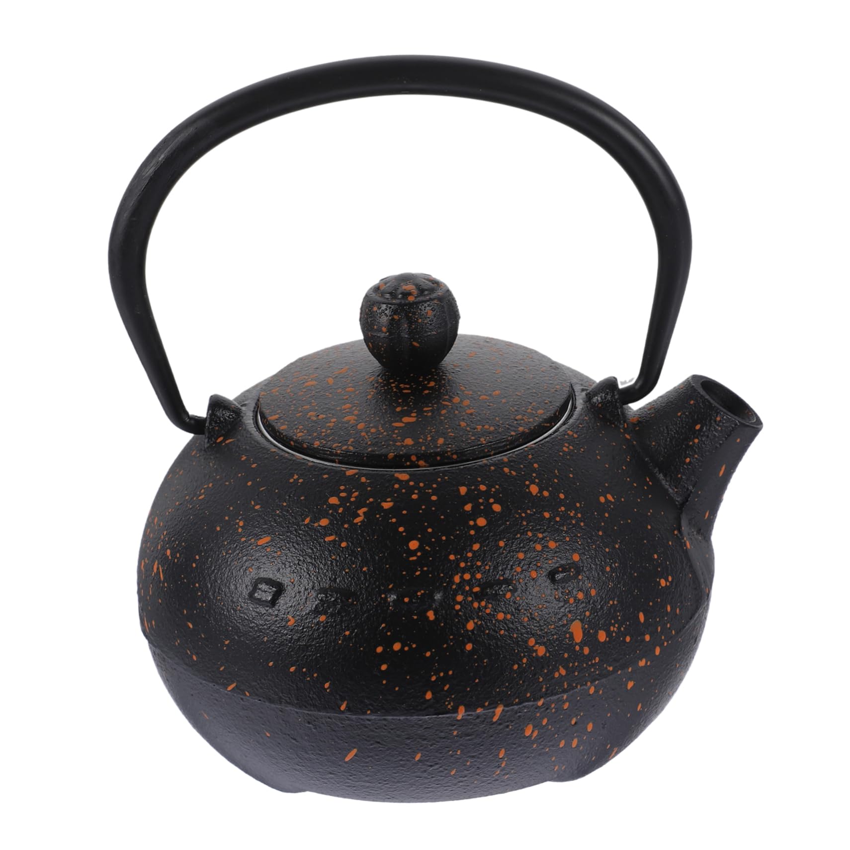 Tetera de Hierro Fundido 0, 4 L Negra para Casa y Oficina | Acabado Vintage Retro, Forma Agradable, Fabricación Fina y Peso Adecuado