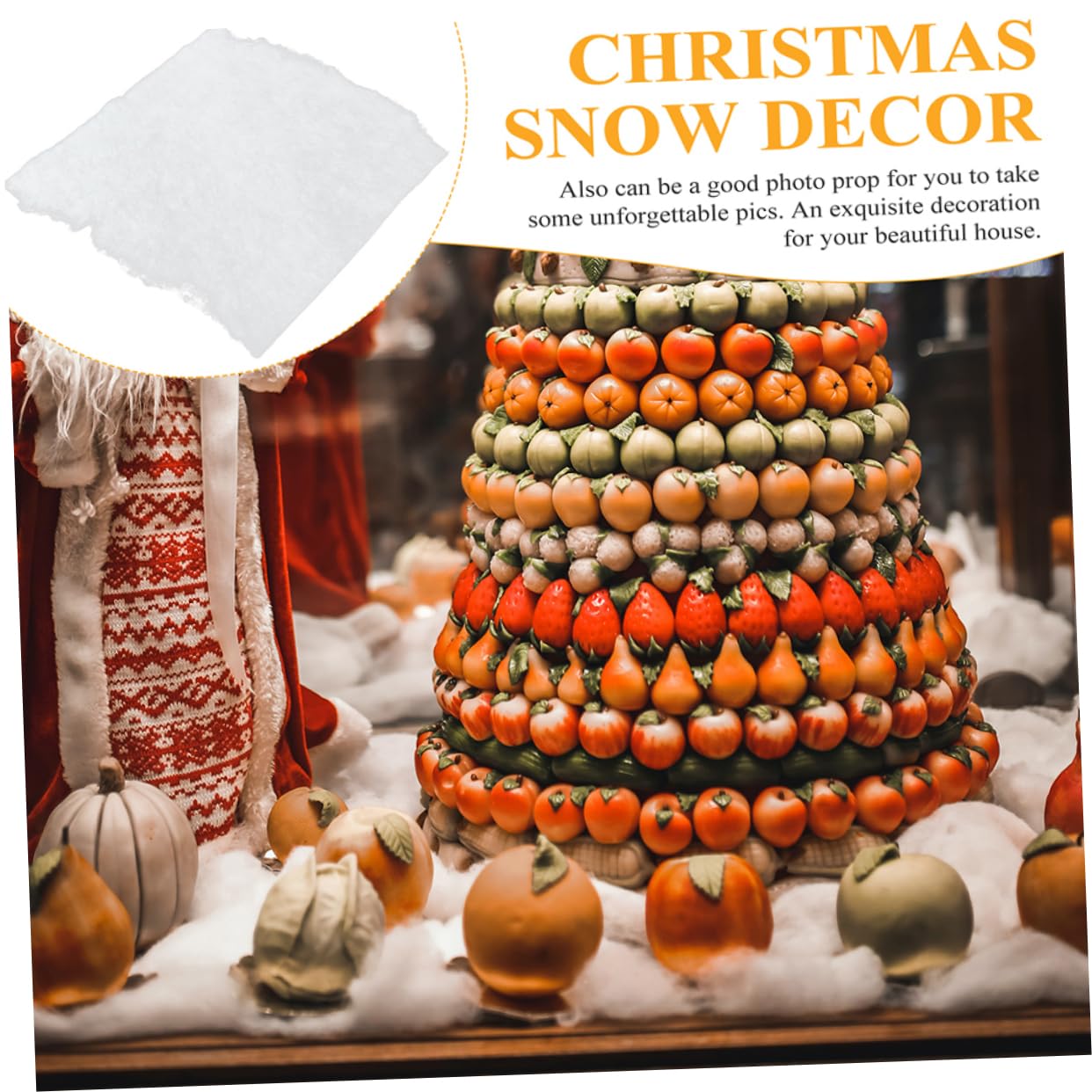 ABOOFAN 3 Blätter Weihnachtsschnee Baumwolle Ornamente Weihnachten Gefälschte Schneedecke Sofortig Schneeball Im Freien Weihnachtsbaum Schneeflocken Künstlicher Schnee Weiß