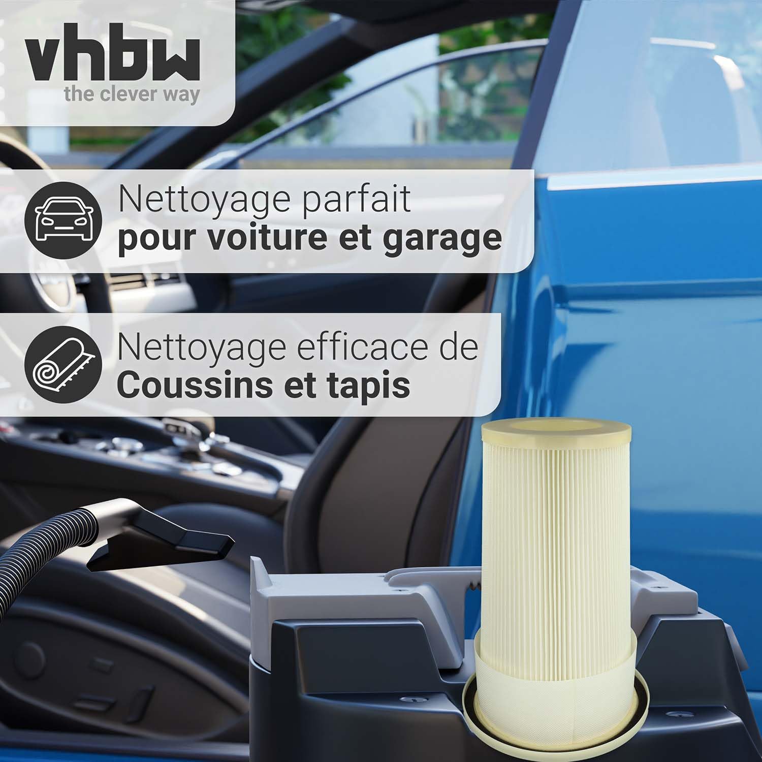vhbw filtre plissé remplacement pour Dustcontrol 42028 pour aspirateur