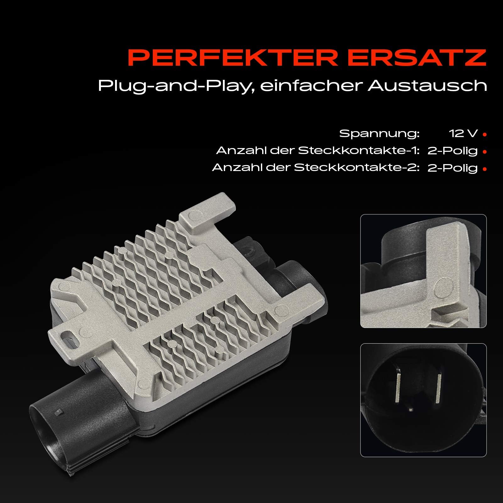 Frankberg Lüftersteuergerät Steuergerät Steuermodul für Focus II DA HCP DP FFS DS Galaxy WA6 K.u.g.a Mondeo BA7 S-Max WA6 S80 124 AS XC90 275 Alle Motoren 2004-2020 6W1Z8B658AC