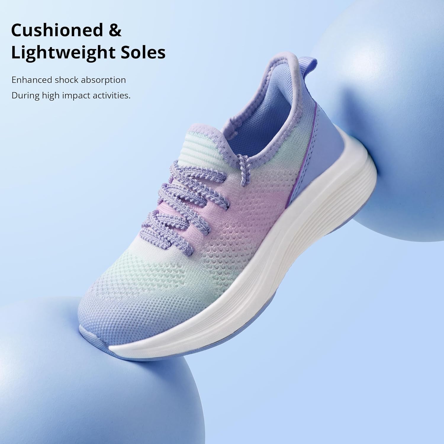 Stelle Girls Sneakers Kids Tennis Running Walking Shoes Slip-On Athletic Non Slip Lightweight Breathable Sport Shoes for Little/Big Kid