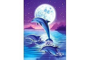 MXJSUA Diamond Painting - Depicting Leaping Marine Mammals