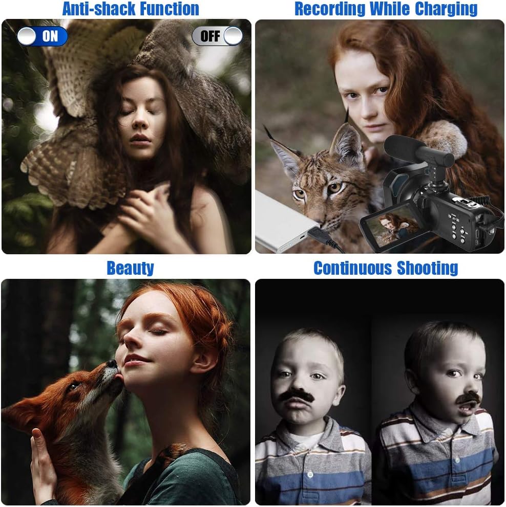 40% Off Discount Camcorder 4K Video Camera with Microphone Vlogging Camera YouTube Camera Recorder Ultra HD 30MP 3.0 IPS Touch Screen with Lens Hood