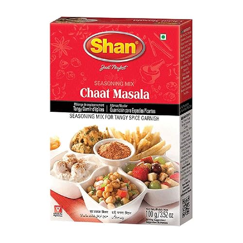 Shan - Mezcla de condimentos Chaat Masala (3.53 oz) - Paquetes de especias para guarnición picante y picante
