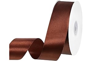 60 Yards 1 1/2 Inch Brown Satin Ribbon