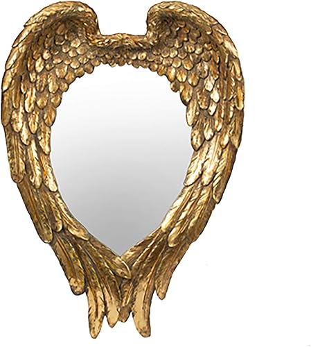 A&B Home Espejo de pared decorativo con forma de corazón vintage con oro antiguo para dormitorio, baño, sala de estar, baño