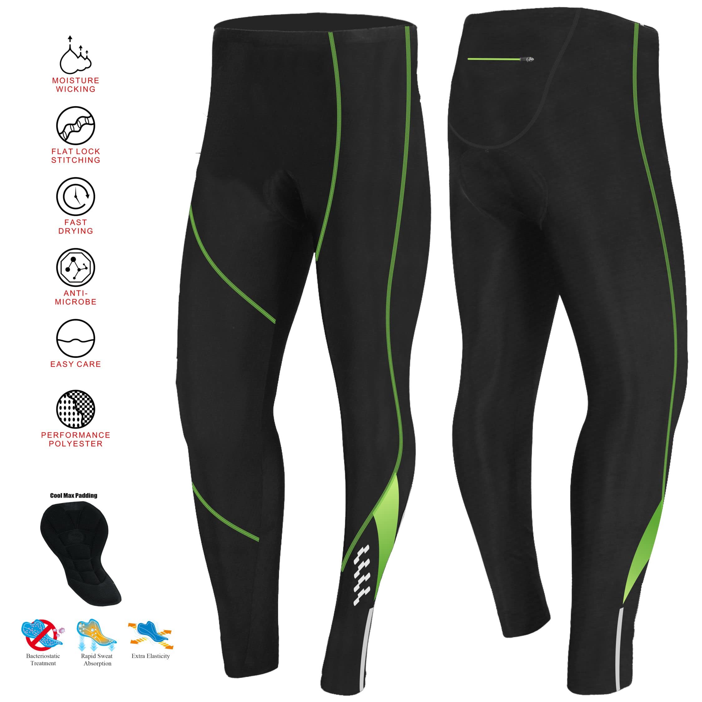 Brisk Bike Pantaloni Ciclismo Donna con Zip Riflettenti Pantaloni Ciclista Donna Elasticizzato con Imbottitura Coolmax Pantaloni da Ciclista Donna