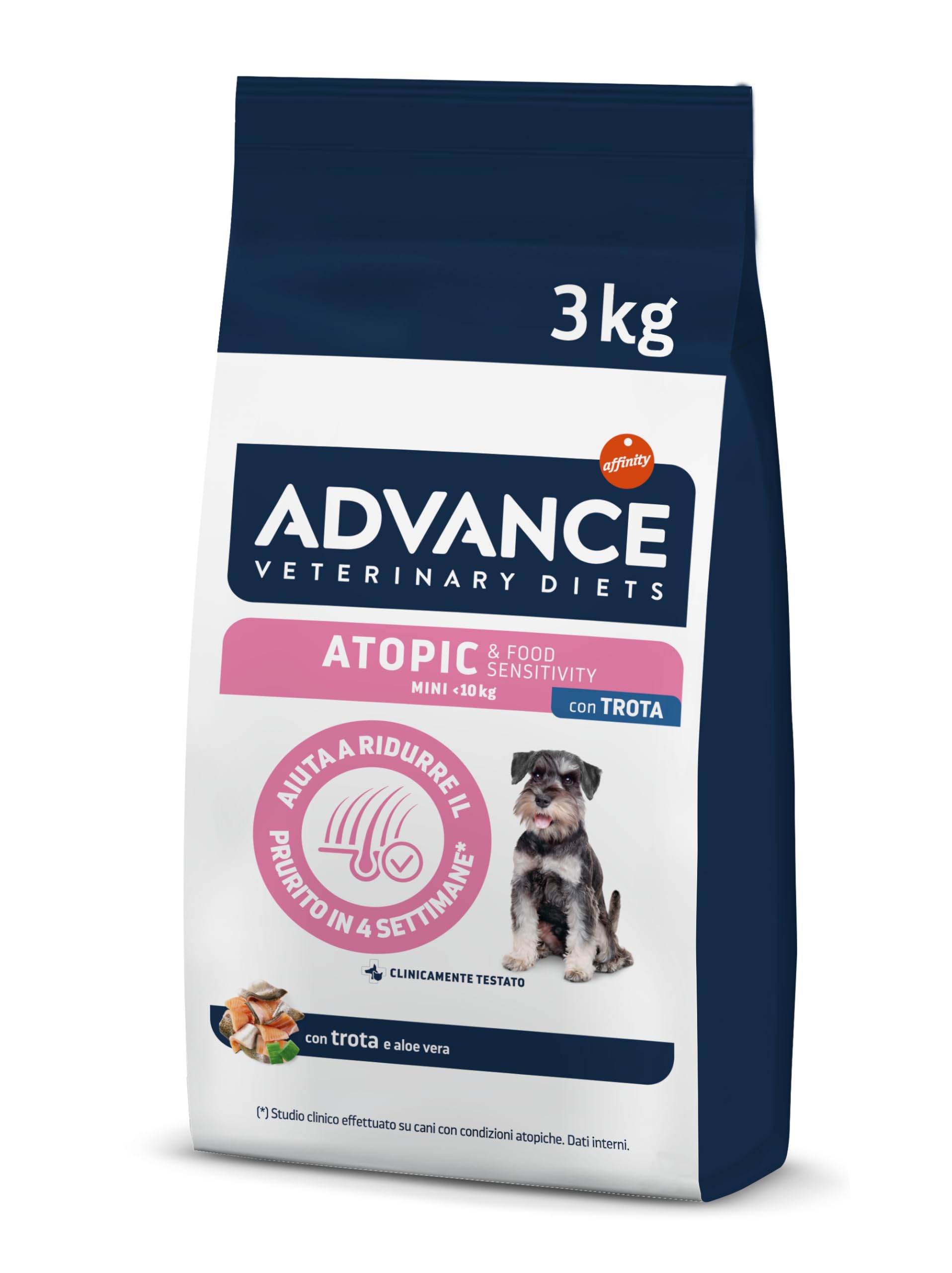 Advance Veterinary Diets - Atopic Mini - Cibo per Cani con Problemi di Dermatite Atopica con Trota - 3kg