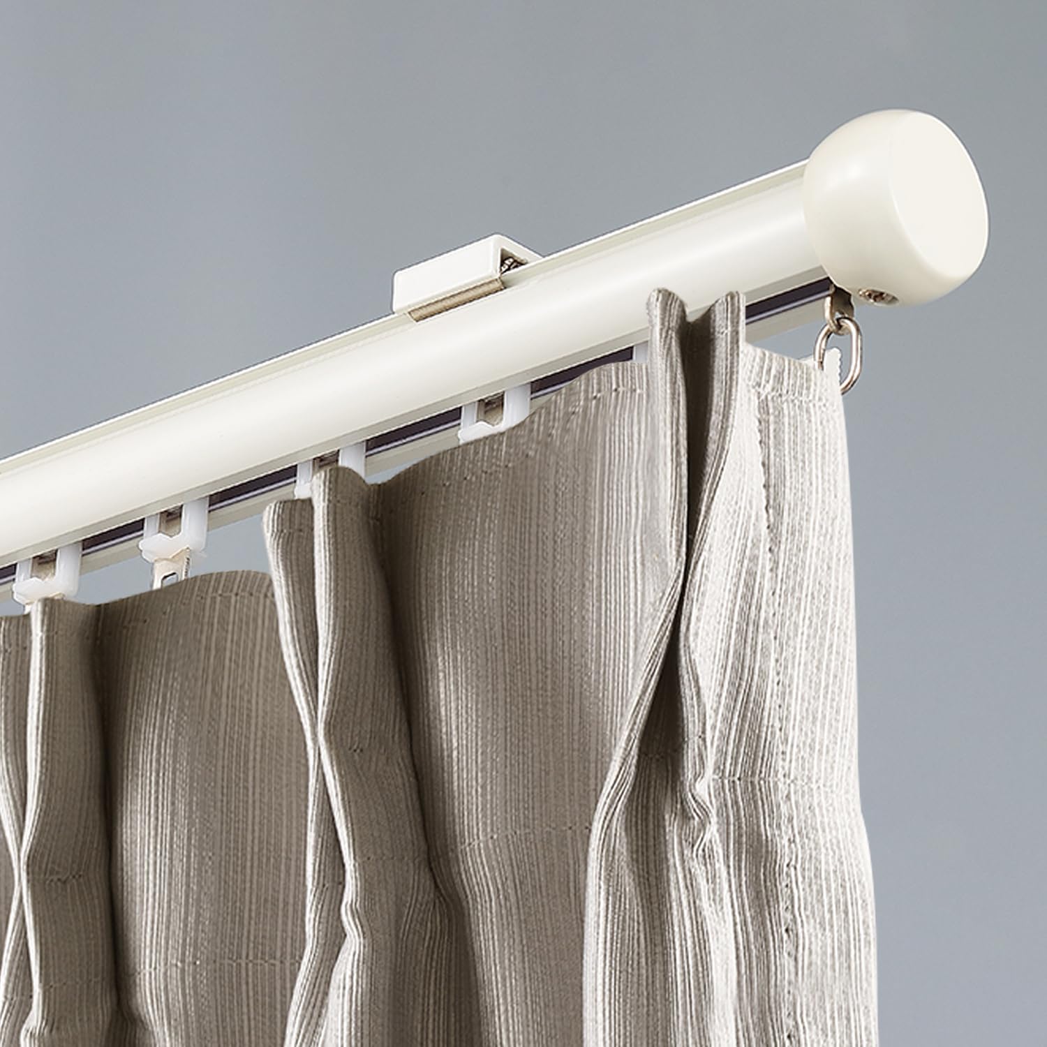 Ruyi - Bastoni per tende oscuranti e tende, 2,2 m, con testa bianca decorativa, facile da installare, perfetto per finestre, durevole ed elegante decorazione per la casa
