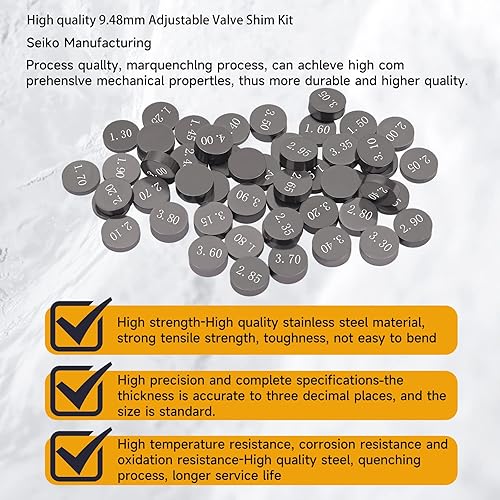 Miniatura 5 de Kit de cuña de válvula ajustable de 0.373 in para Honda CRF450R CRF450X CRF450RX CRF250R CRF250RX 2002-2020  TRX450R 2004-2009  Suzuki DR-Z400
