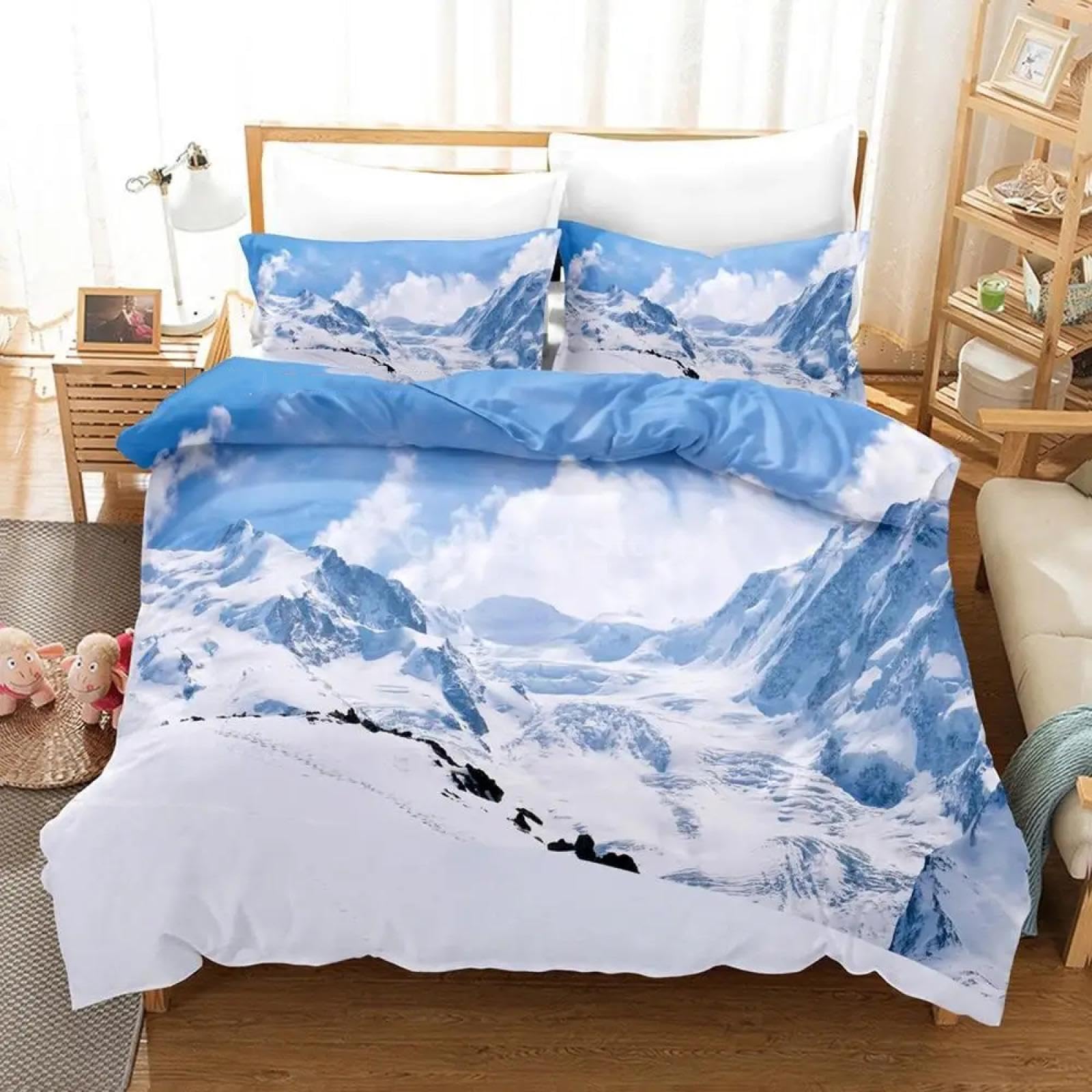 Ensemble de literie Snow Mountain housse de couette 3D King Queen Twin drap de lit
