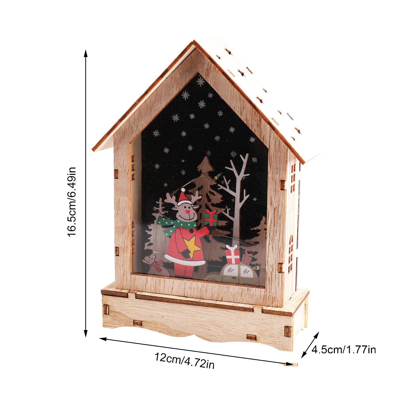 Weihnachtshaus-Deko Mit LED-Licht – 10x10x5,5 Cm, Batteriebetrieben, Für Gemütliche Weihnachtsstimmung