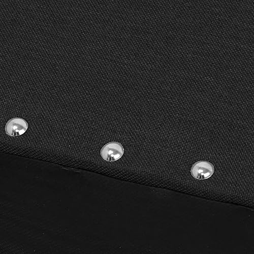 Miniatura 4 de MoNiBloom Otomana de 42 pulgadas de largo con almacenamiento, taburete de lino negro tapizado de espuma acolchada de tela rectangular con reposapiés