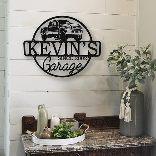 Miniatura 3 de Letrero de metal personalizado para el garaje de papá, placa de taller personalizada, arte con nombre de tienda de mecánico, decoración de pared de