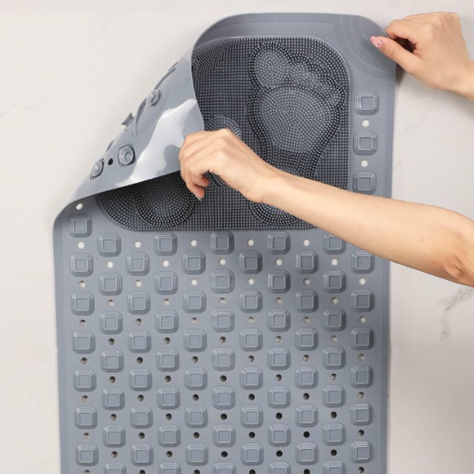 Tappetino Antiscivolo Bagno Tappeto Doccia Tappeto Vasca Pedana Massaggiante con Ventose in Materiale TPE Ispessito con Superficie Testurizzata E, Rosa, 58 88cm