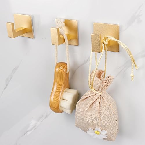 Miniatura 45 de Ganchos para Toallas de Baño, Paquete de 2 Ganchos Cuadrados Autoadhesivos para Abrigos, Gancho Resistente para Bata Sin Perforación, Colgador de