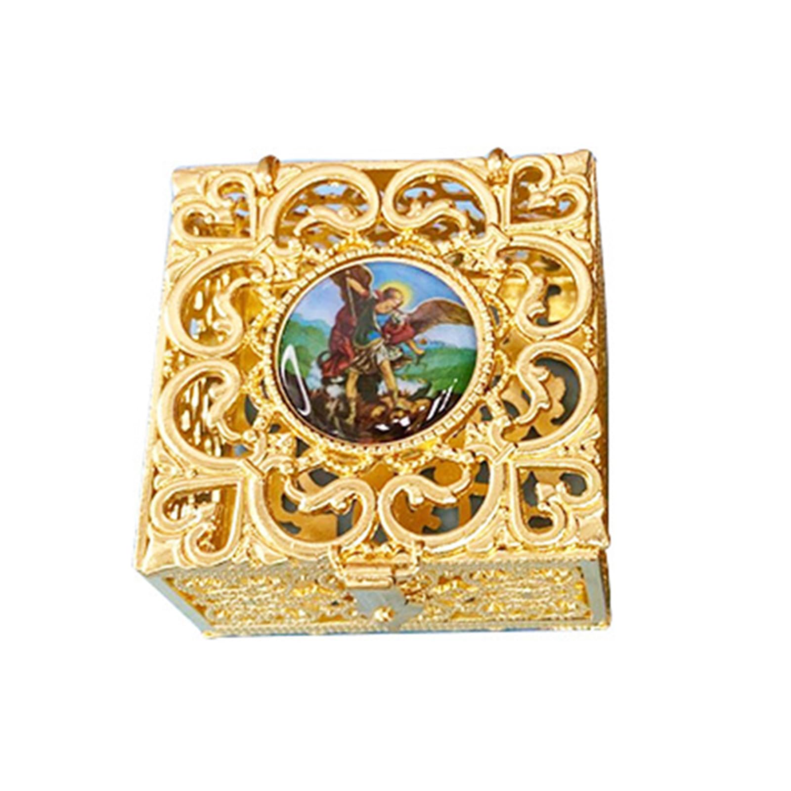 Jazuaiao Jewelry Organizers Box Retro Storage Box Candy Jewelry Holder Container Package Display Necklace Earring Treat Zinc Alloy Small