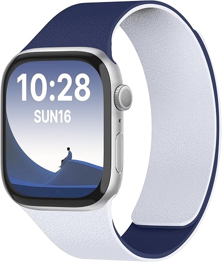 Fullmosa Sport Magnetic Silicone Bands for Apple Watch 49mm 46mm 45mm 44mm 42mm, Fashion Lychee iWatch Strap for Apple Wat...
