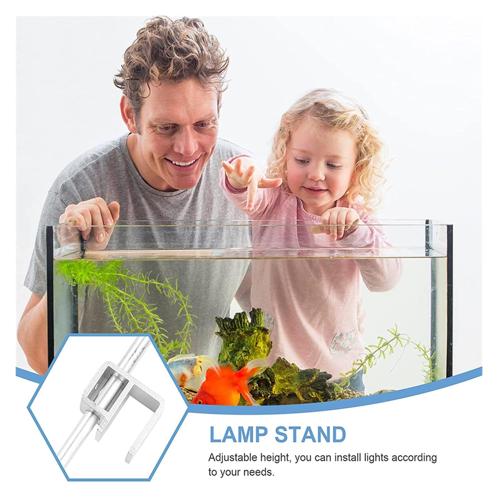 Staffa Regolabile Per Luce Acquario In Lega Alluminio - Supporto Sospensione Per Lampade - Foto 11