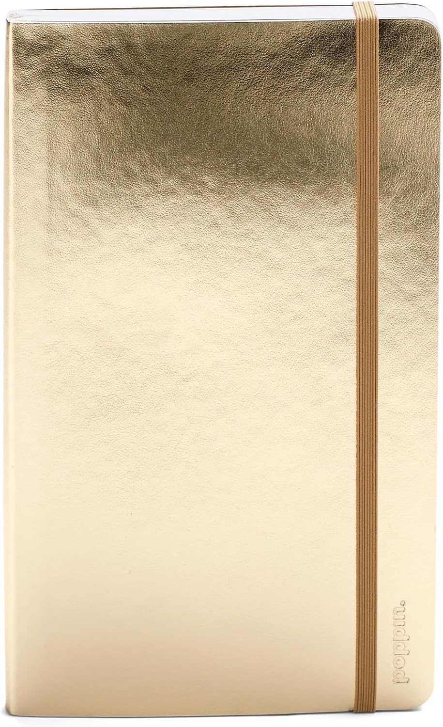Poppin Medium Journal Notebook, Soft Cover Notebook for Journaling & Writing, 8.25 x 5 inches, 192 Pages, Ruled/Lined (Metallic Gold)