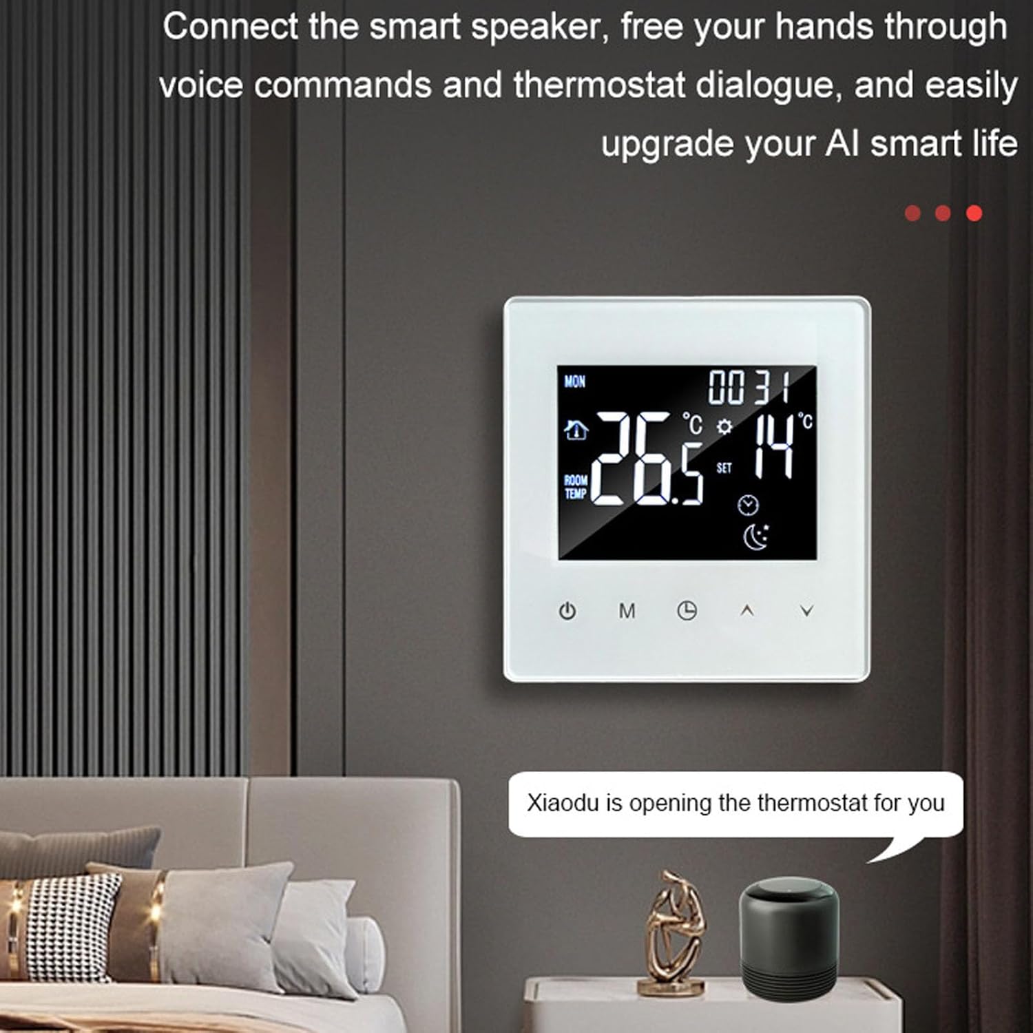 Digital Thermostat, Programmable Digital Thermostat LCD Display Home Thermostat for Electric Floor Heating Home Hotel Office AC90‑240V, Programmable ()