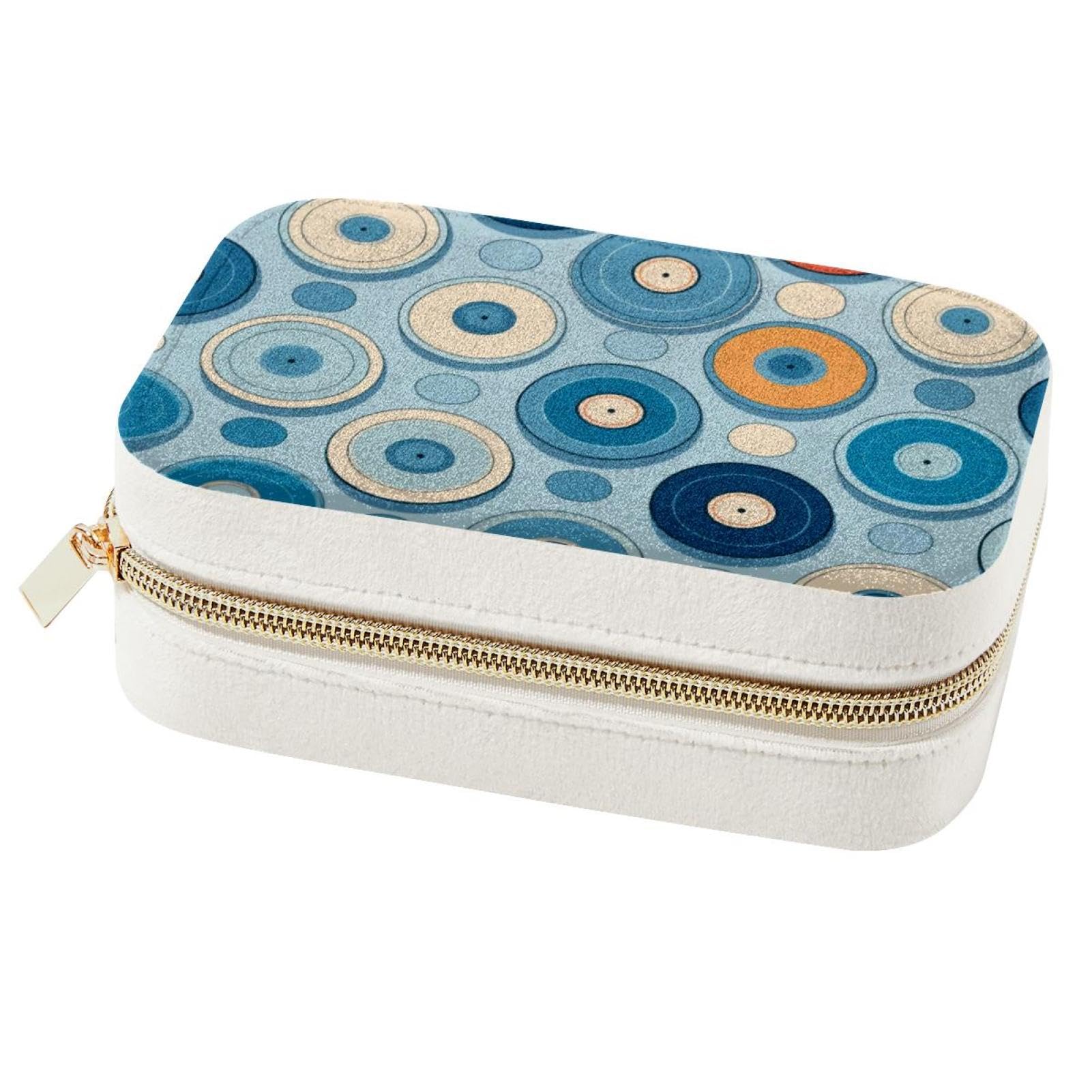Rangement bijoux femmes et filles grand format avec compartiments bleus