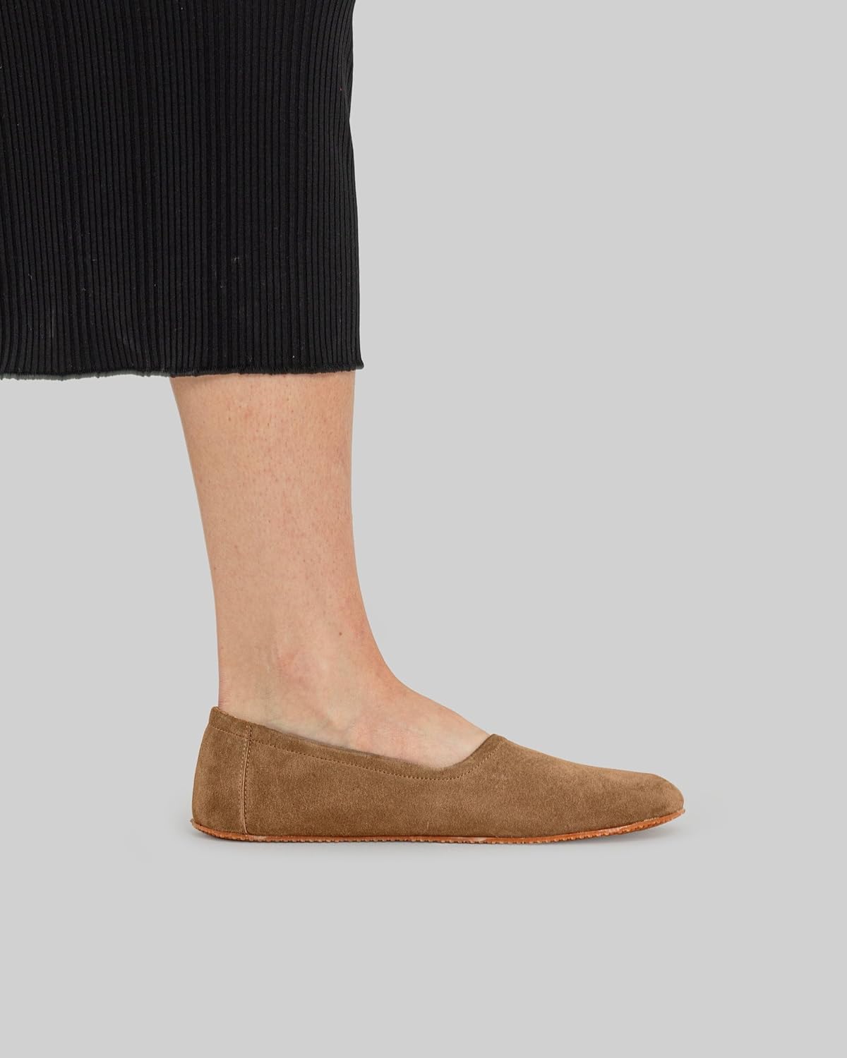 Tulip Tan Color Artisan Handcrafted Genuine Leather Zero Drop Barefoot Flat Ballet Shoes for Women Wide Toe Box Flexible Sole Lightweight Breathable Eco-Friendly Grounding Minimalist Shoes