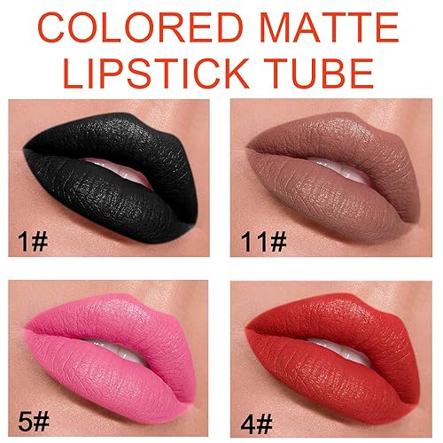 Miniatura 2 de Tubo de lápiz labial rosa mate, a prueba de manchas, de larga duración, mate, aterciopelado, de color intenso y atrevido, lápiz labial mate de alta