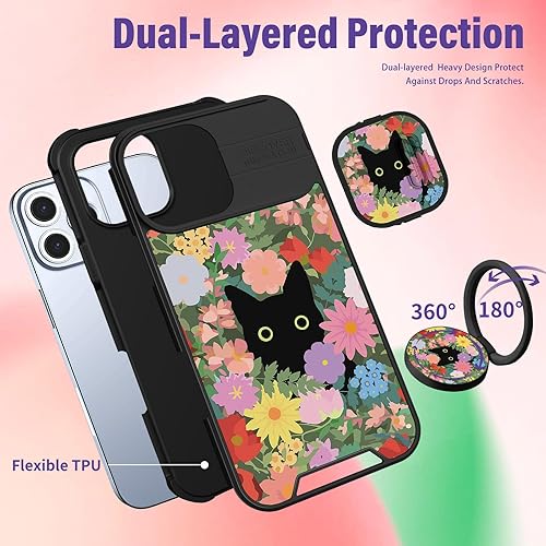 Miniatura 475 de Funda 2 en 1 para iPhone 11 para mujer, linda funda para teléfono para niñas, diseño de mariposas y flores, diseño Kawaii bonito y único con funda