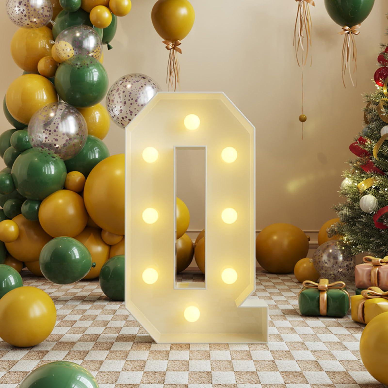 3FT Marquee Light Up Letters Q,arty Decor Large Marquee Light Up Letters, Foam Board Set for Birthdays,Weddings,Baby Anniversaries, Easy to Assemble,Q,91.5cm/36in — image 1