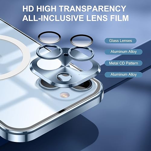 Miniatura 5 de Funda antiespía para iPhone 14 Plus, compatible con MagSafe 360 grados, protección completa, absorción magnética, parachoques de metal frontal de