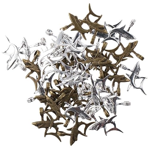 40Pcs Antique Silver and Bronze Shark Charms Pendants for DIY