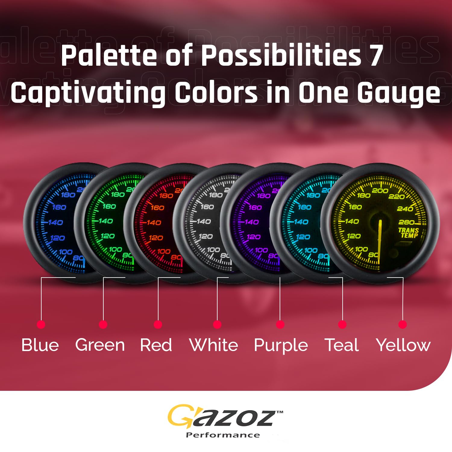 52mm Transmission Trans Temp Gauge Kit | Boost & Temperature Gauges, Automotive Replacement Gauge Set, Cylinder Head Temperature Gauge| Transmission Temperature Gauge