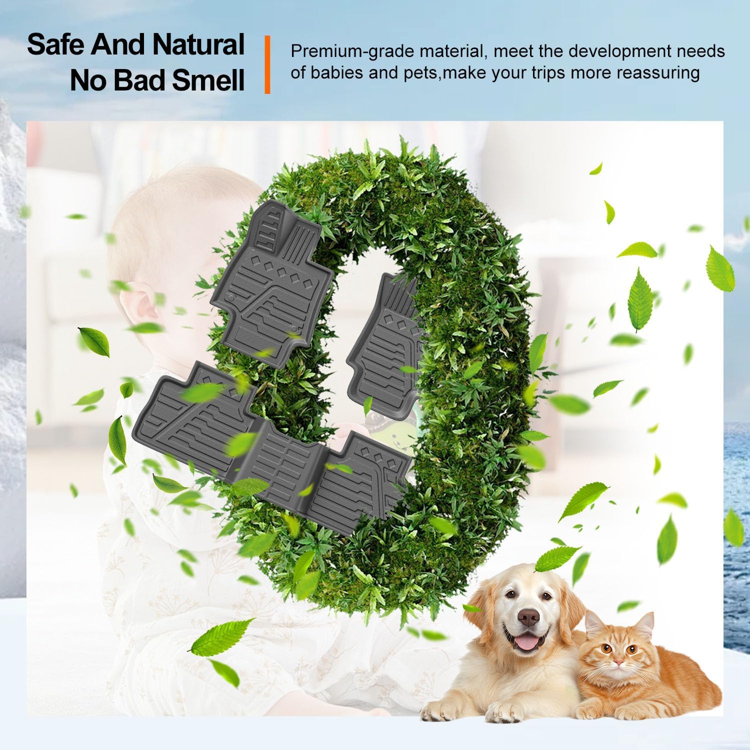 powoq Floor Mat Compatible with 2019-2025 Toyota RAV4 Cargo Mat Trunk Mat Replacement for 2019-2025 Toyota RAV4 Accessories(Floor+Trunk+Backrest Mat)