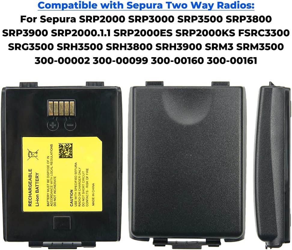 7.4V 2000mAh SRP2000 Battery for Sepura SRP3000 SRP3500 SRP3800 SRP3900 Two Way Radios Li-ion Replacement Battery