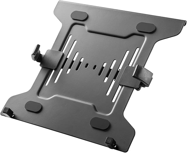 PUTORSEN® Laptop Mount Holder for VESA Compatible Monitor Arms, Universal Adjustable 10 to 15.6 inch Notebook Tray Fits 75 x 75 and 100 x 100 mm VESA Mount Holes
