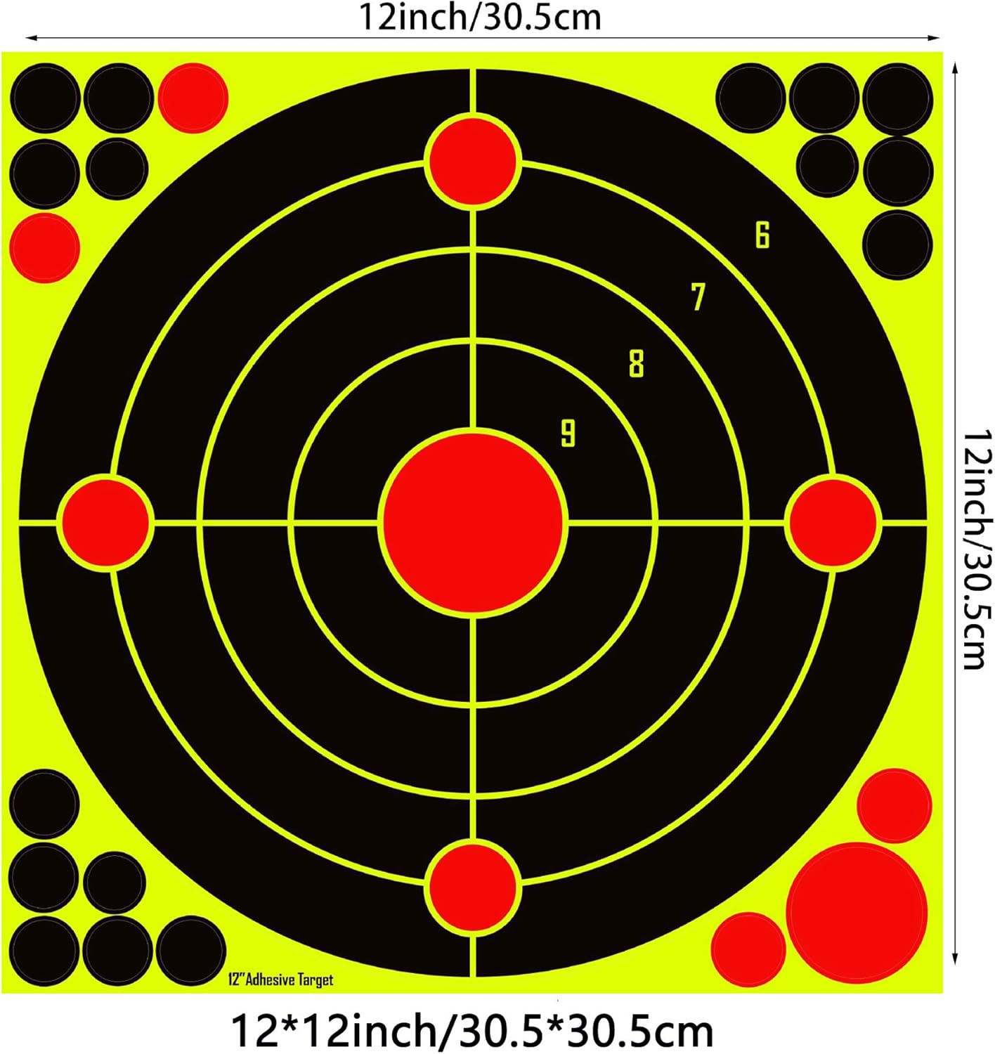 AimsoAces12x12 inch Silhouette Splatter Targets - Bright Fluorescent Yellow, Easily Visible on Impact for BB Guns, Airguns, Rifles, Indoor and Outdoor Ranges