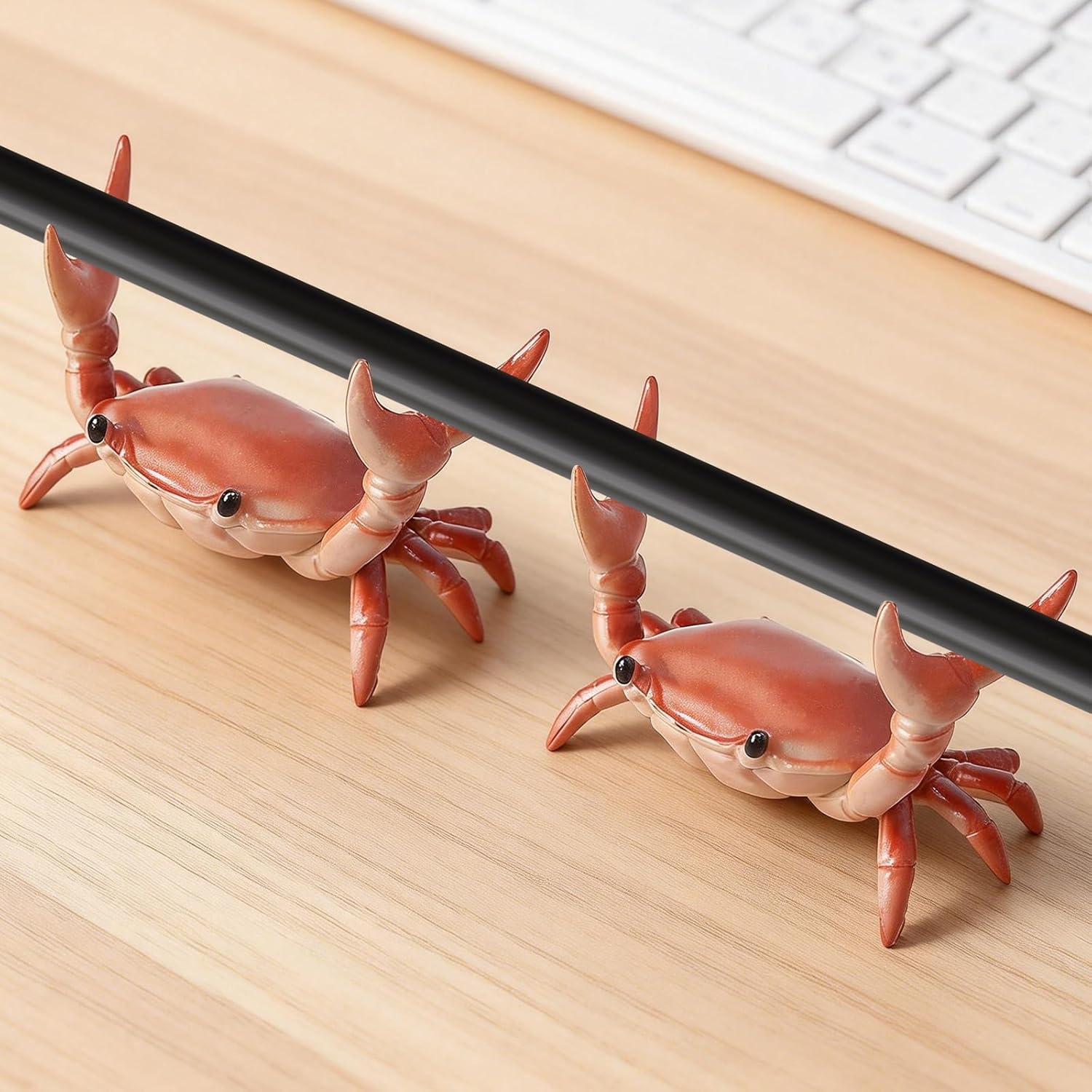 4 Pack Desk Crab Pen Holder, Creative Weightlifting Crab Pencil Stand Holder, Desk Organizers and Accessories, Cute Office Decor for Small Items at Home, School, Studio (Red)