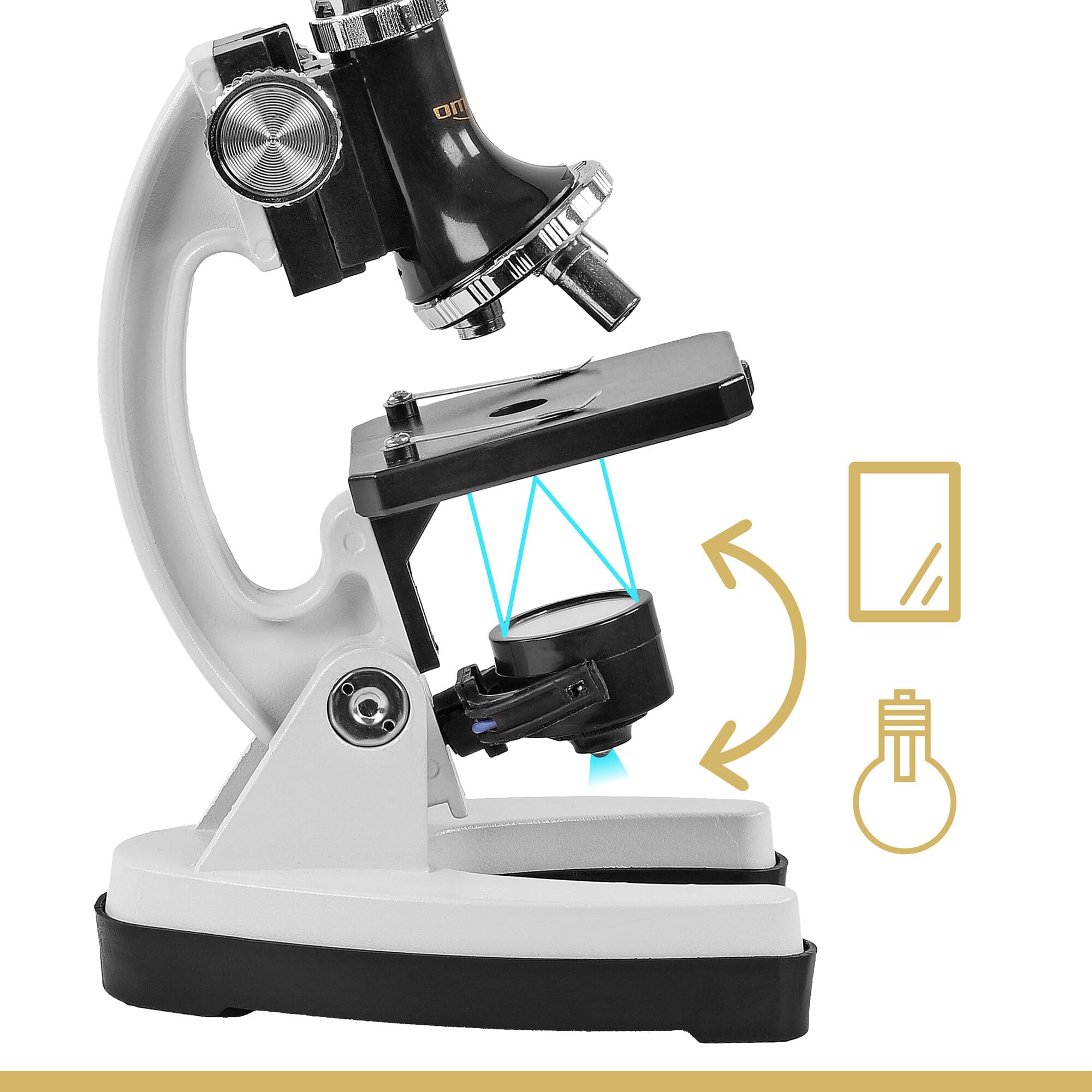 Omegon Microscopio MonoView, Juego de microscopía,1200x