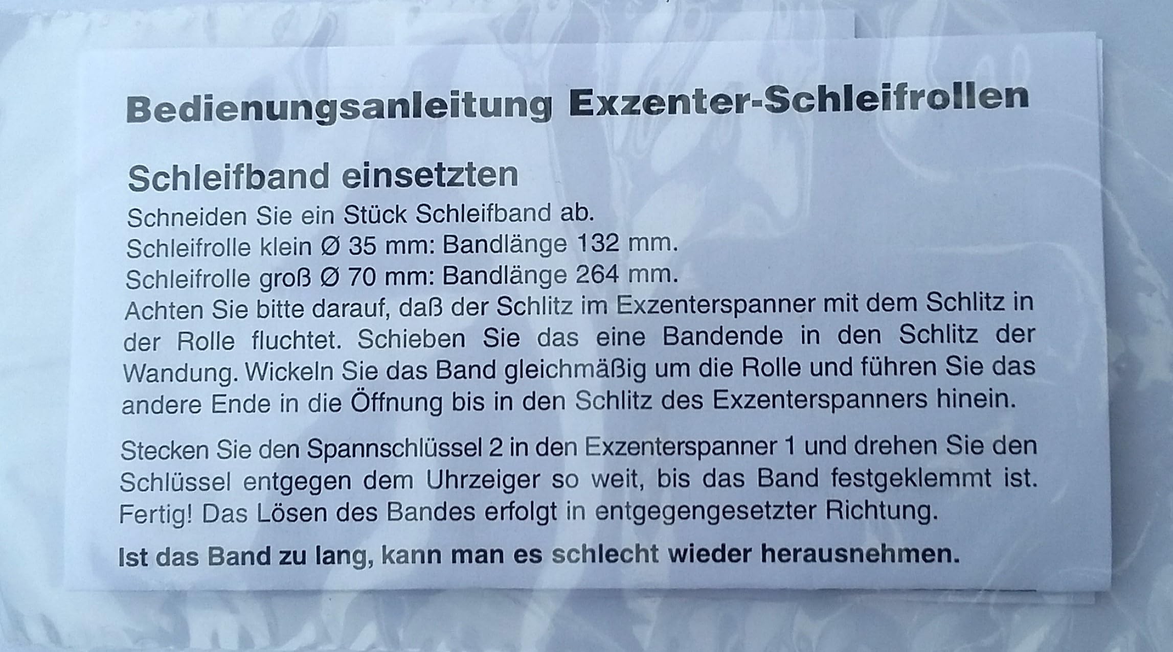 Exzenter-Schleifrolle D35 mm für die Bohrmaschine